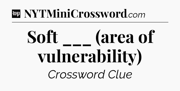 Soft ___ (area of vulnerability) Crossword Clue