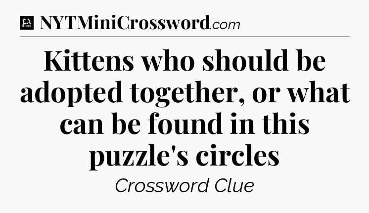 Kittens who should be adopted together, or what can be found in this puzzle's circles - LA Times Crossword