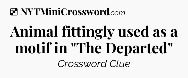 Solution: Animal fittingly used as a motif in 