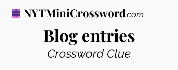 Blog entries - Thomas Joseph Crossword