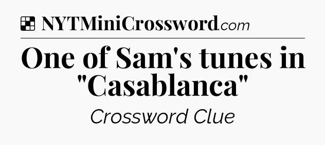 Solution: One of Sam's tunes in 