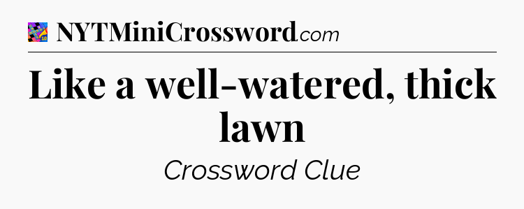 Like a well-watered, thick lawn Crossword Clue