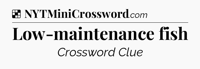 Solution: Low-maintenance fish - NYT Crossword