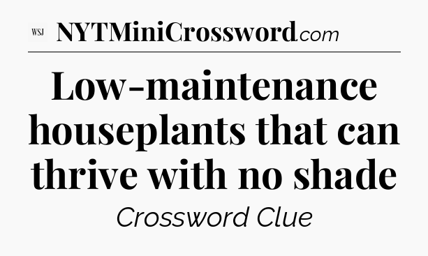 Low-maintenance houseplants that can thrive with no shade - WSJ Crossword