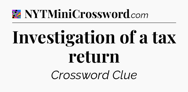 Investigation of a tax return Crossword Clue