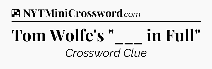 Solution: Tom Wolfe's 