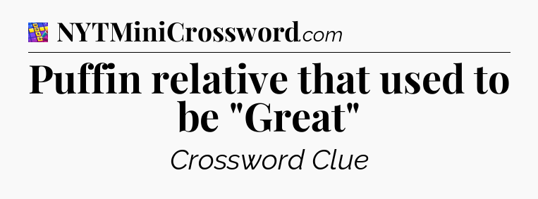 Puffin relative that used to be 