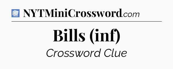 Bills (inf) Puzzle Page Crossword Clue