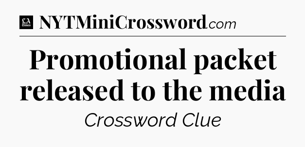 Promotional packet released to the media - LA Times Crossword