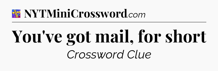 You've got mail, for short Codycross