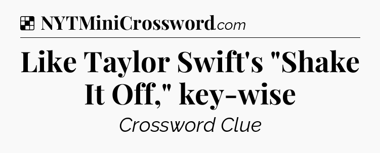 Solution: Like Taylor Swift's 