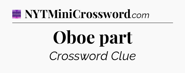 Oboe part - Thomas Joseph Crossword