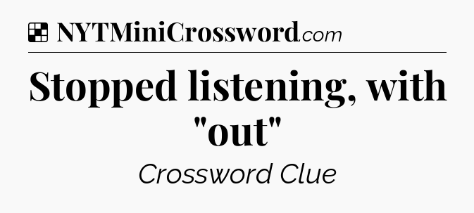 Solution: Stopped listening, with 