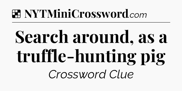 Solution: Search around, as a truffle-hunting pig - NYT Crossword