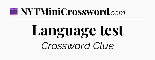 Language test - Thomas Joseph Crossword