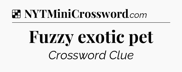 Solution: Fuzzy exotic pet - NYT Crossword