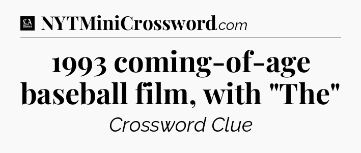 1993 coming-of-age baseball film, with 