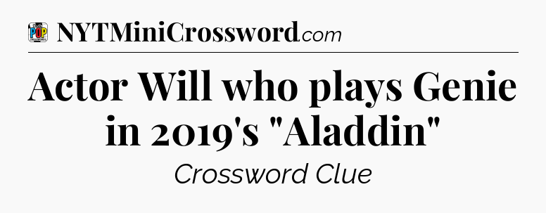 Actor Will who plays Genie in 2019's 