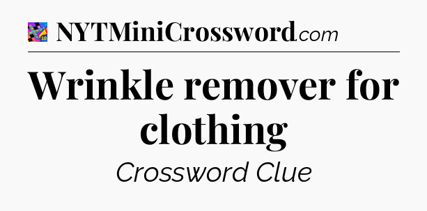Wrinkle remover for clothing Crossword Clue