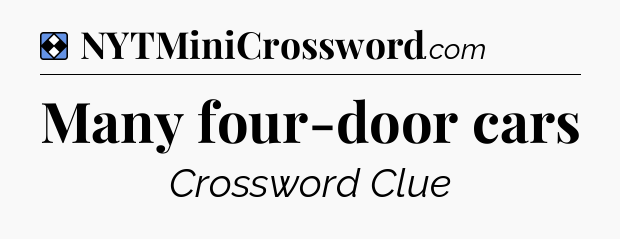 Solution: Many four-door cars - NYT Mini Crossword