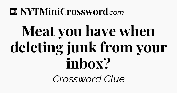 Meat you have when deleting junk from your inbox Crossword Clue