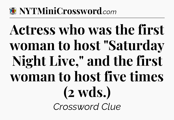 Actress who was the first woman to host 