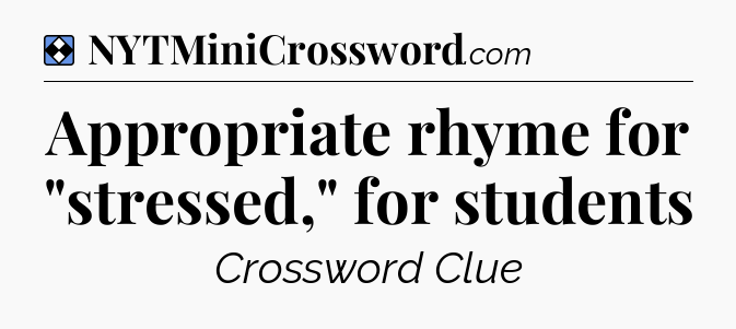 Solution: Appropriate rhyme for 