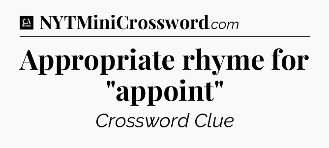 Appropriate rhyme for 
