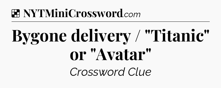 Solution: Bygone delivery / 