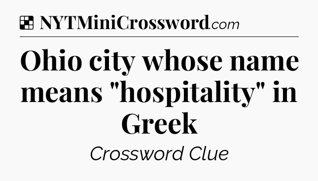 Solution: Ohio city whose name means 
