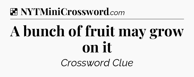 Solution: A bunch of fruit may grow on it - NYT Crossword