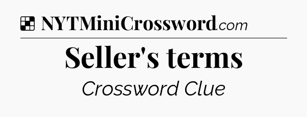 Solution: Seller's terms - NYT Crossword