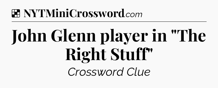 Solution: John Glenn player in 