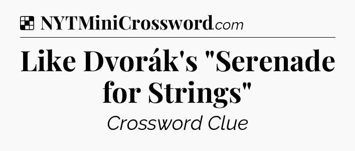 Solution: Like Dvorák's 