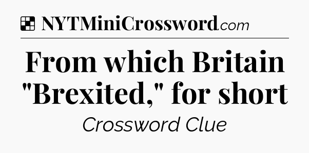 Solution: From which Britain 