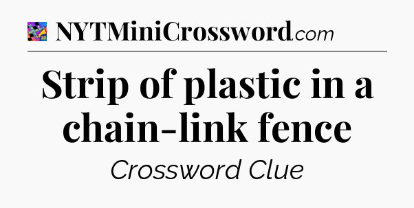 Strip of plastic in a chain-link fence Crossword Clue
