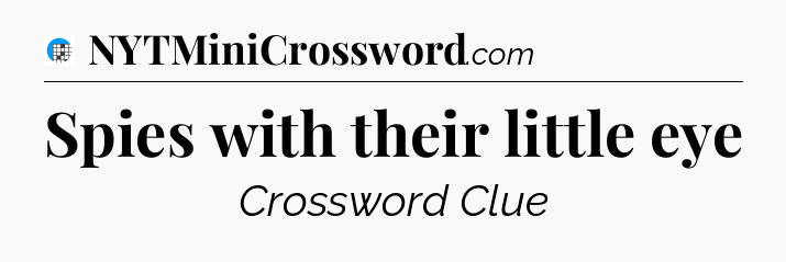 Spies with their little eye Crossword Clue