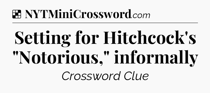 Solution: Setting for Hitchcock's 