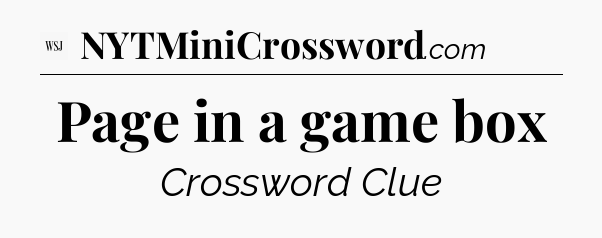 Page in a game box - WSJ Crossword