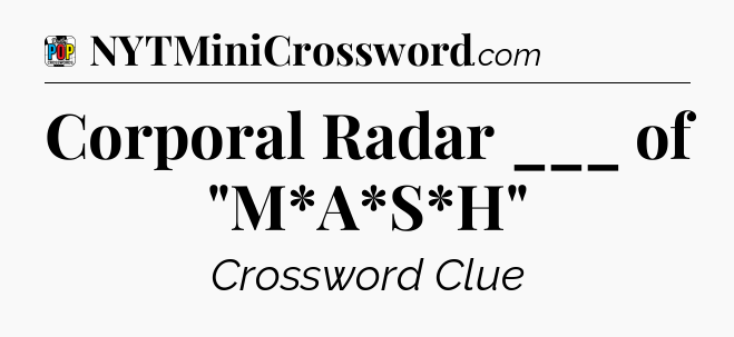 Corporal Radar ___ of 