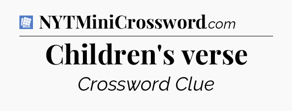 Children's verse Puzzle Page Crossword Clue