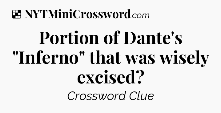Solution: Portion of Dante's 