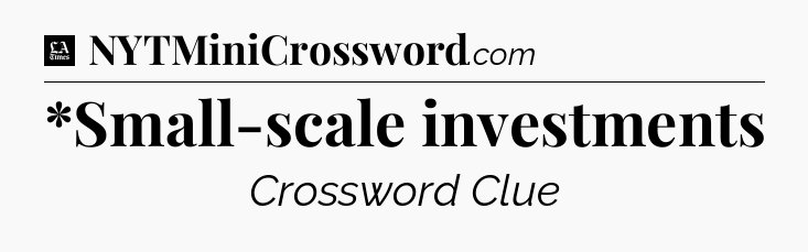 *Small-scale investments - LA Times Crossword