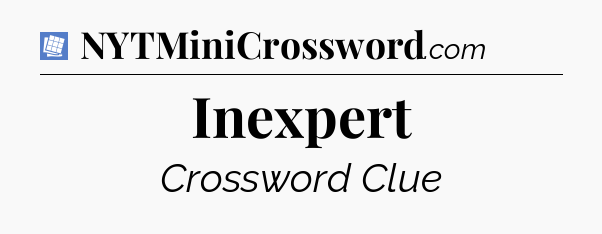 Inexpert Puzzle Page Crossword Clue