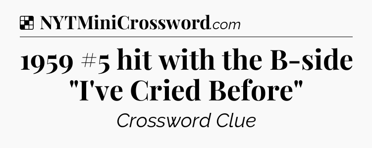 Solution: 1959 #5 hit with the B-side 
