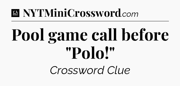 Pool game call before 