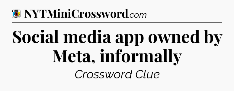 Social media app owned by Meta, informally Crossword Clue