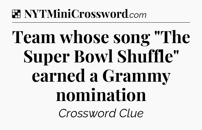 Solution: Team whose song 