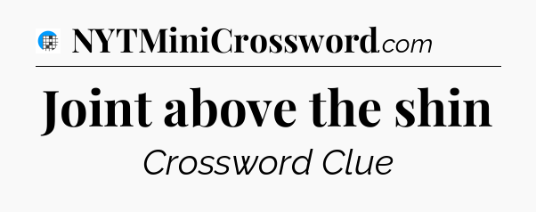 Joint above the shin Crossword Clue