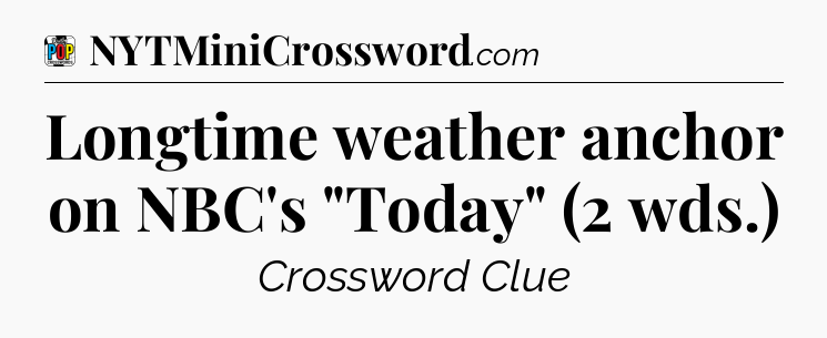 Longtime weather anchor on NBC's 